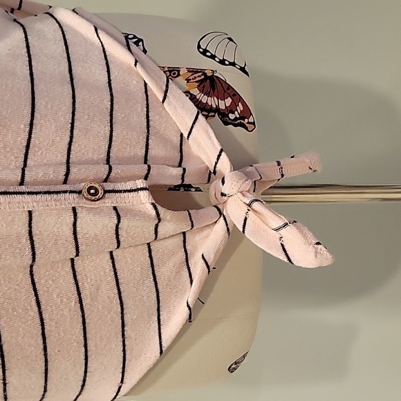 Almost FAMOUS pink and black striped top. Size small - Picture 5 of 7
